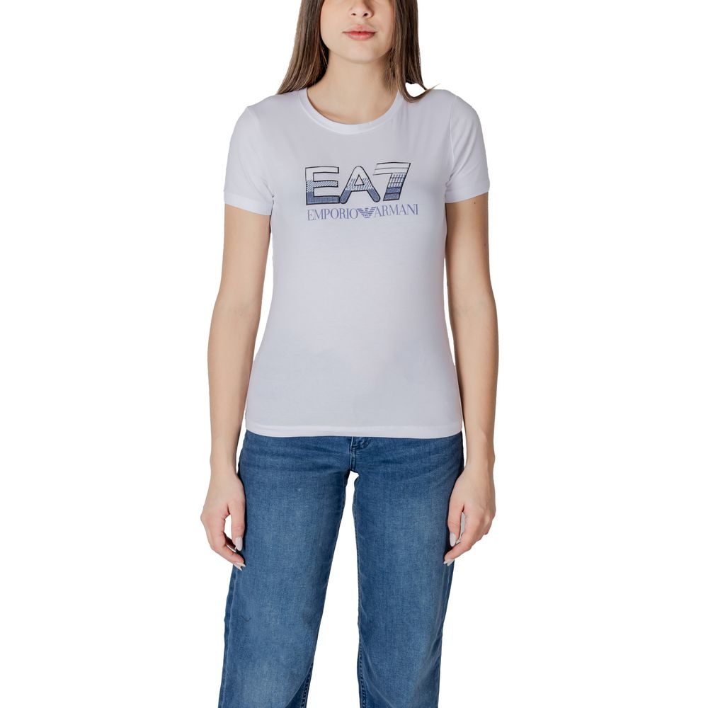 EA7 Emporio Armani White Cotton T-Shirt